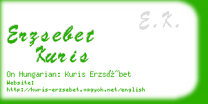 erzsebet kuris business card